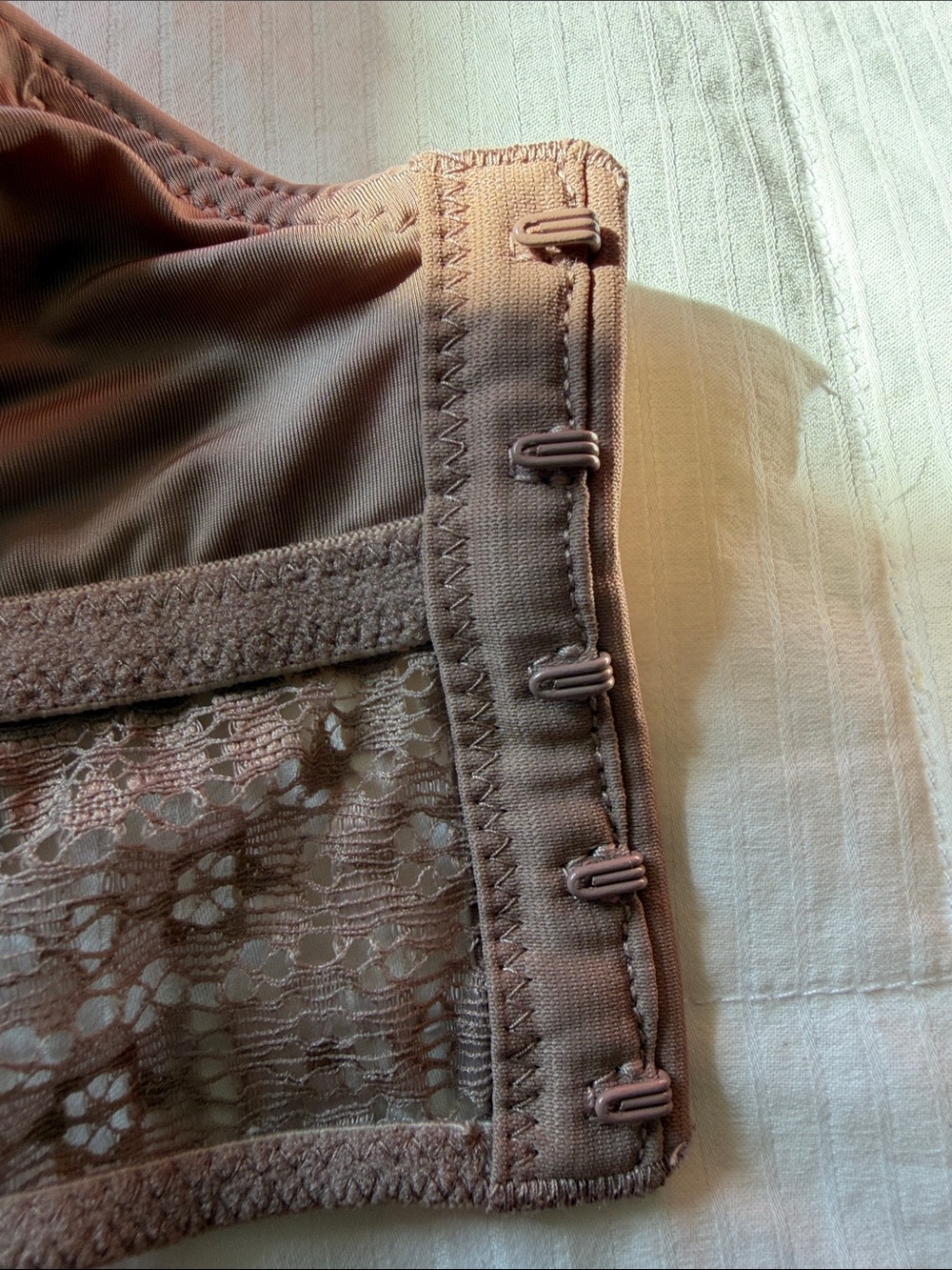 Victoria's Secret Smooth Lace-Trim Wireless Bra - Light Taupe - Picture 4 of 4